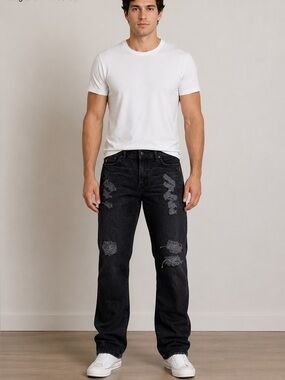 BDG Urban Outfitters Black Distressed Jeans Size 36/32